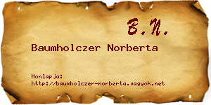 Baumholczer Norberta névjegykártya
